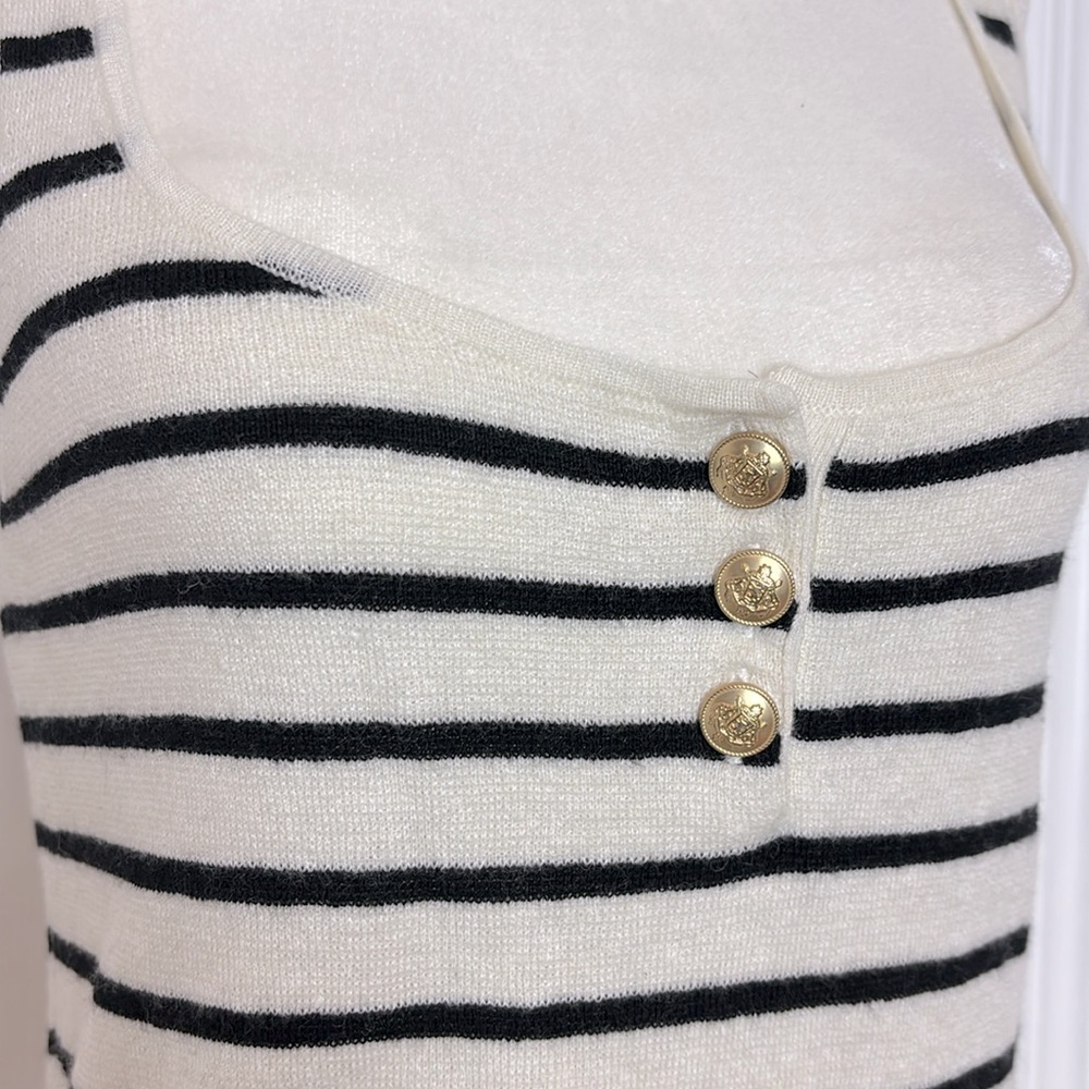 J.CREW Reimagined Striped Cropped Tank – Merino Wool & Linen Blend - Picture 4 of 10